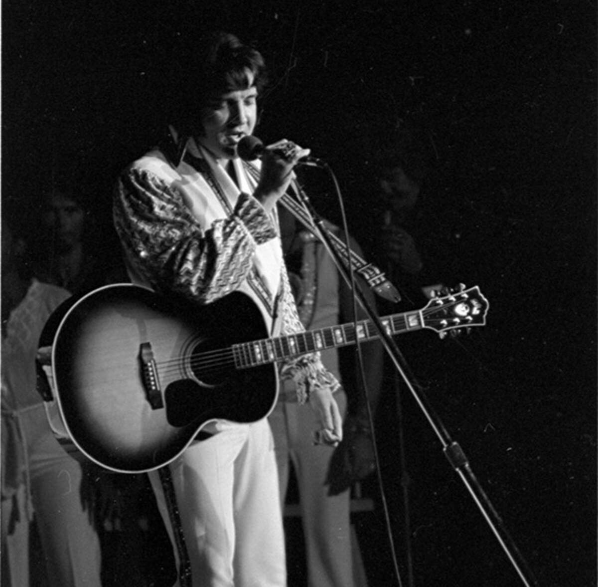 Elvis Presley in concert at the Tarrant County Convention Center on June 4, 1976.